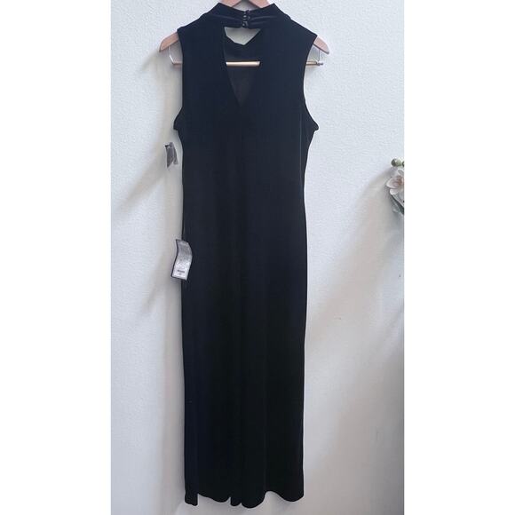 New Black Velvet Maxi Dress Women's 12 Sparkling Glitter Goth Fairy Whimsigoth‎ - Picture 2 of 8
